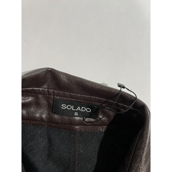 SOLADO Faux Leather Jacket in Brown - Picture 4 of 4